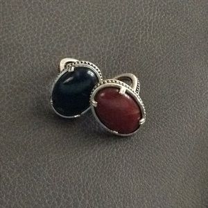 2 Big Marble Stone Rings